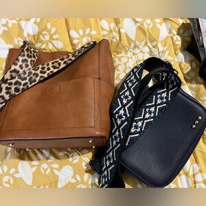 Chic Brown and Navy Crossbody Bag Set